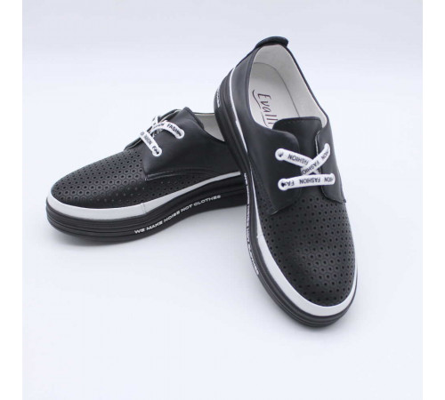 Кросовки женские летние на полную ногу Evalli 35221 Чёрный 