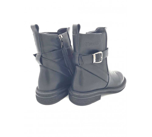 Полусапоги кожа байка женские мягкие удобно на полную ногу Evalli b877 0359 Черный 