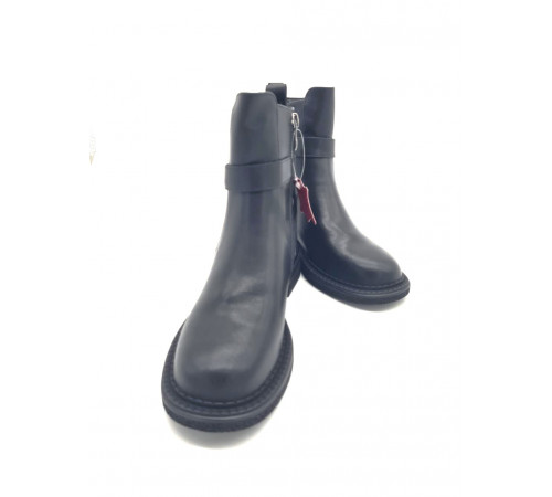 Полусапоги кожа байка женские мягкие удобно на полную ногу Evalli b877 0359 Черный 