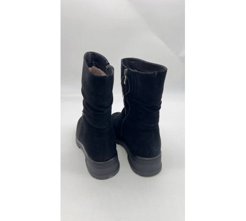 Полусапоги замш шерсть зимние женские Evalli 2fa1669 a278zm y002 Чёрный