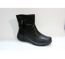 Ботинки обувь женская зимняя 8813 62 1 Чёрный кожа мех 