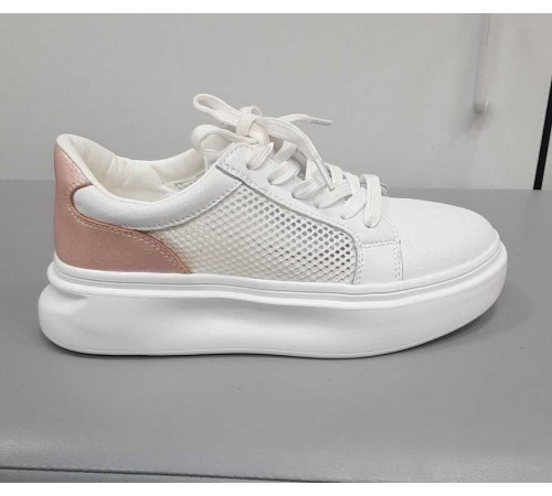 Кросовки кожа летние женские шнурки Evalli a29h07 белый