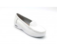 Мокасины женские летние на полную ногу Evalli yxr003 Белая кожа