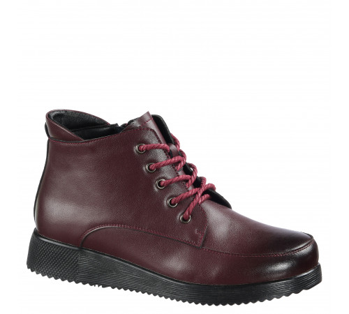 Ботинки кожа байка осенние женские мягкие удобно на полную ногу Evalli el24 ay032 Бордовый