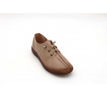 Ботинки кожа летние женские шнурки резинка мягкие Evalli 9231 кофейный кожа