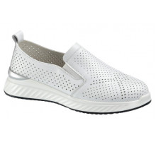 Слипоны кожа летние женские на широкую ногу на косточку Evalli a5919 белый  