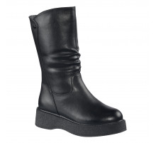 Сапоги кожа шесть зимние женские Evalli t451l g1029 2w черный