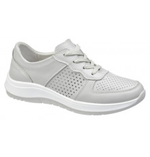 Кросовки кожа летние женские шнурки Evalli 3150a cерые