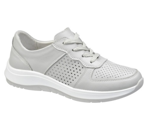 Кросовки кожа летние женские шнурки Evalli 3150a cерые