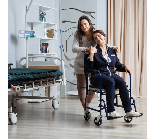 Кресло стул туалет с санитарным оснащением на колесах Армед h009b